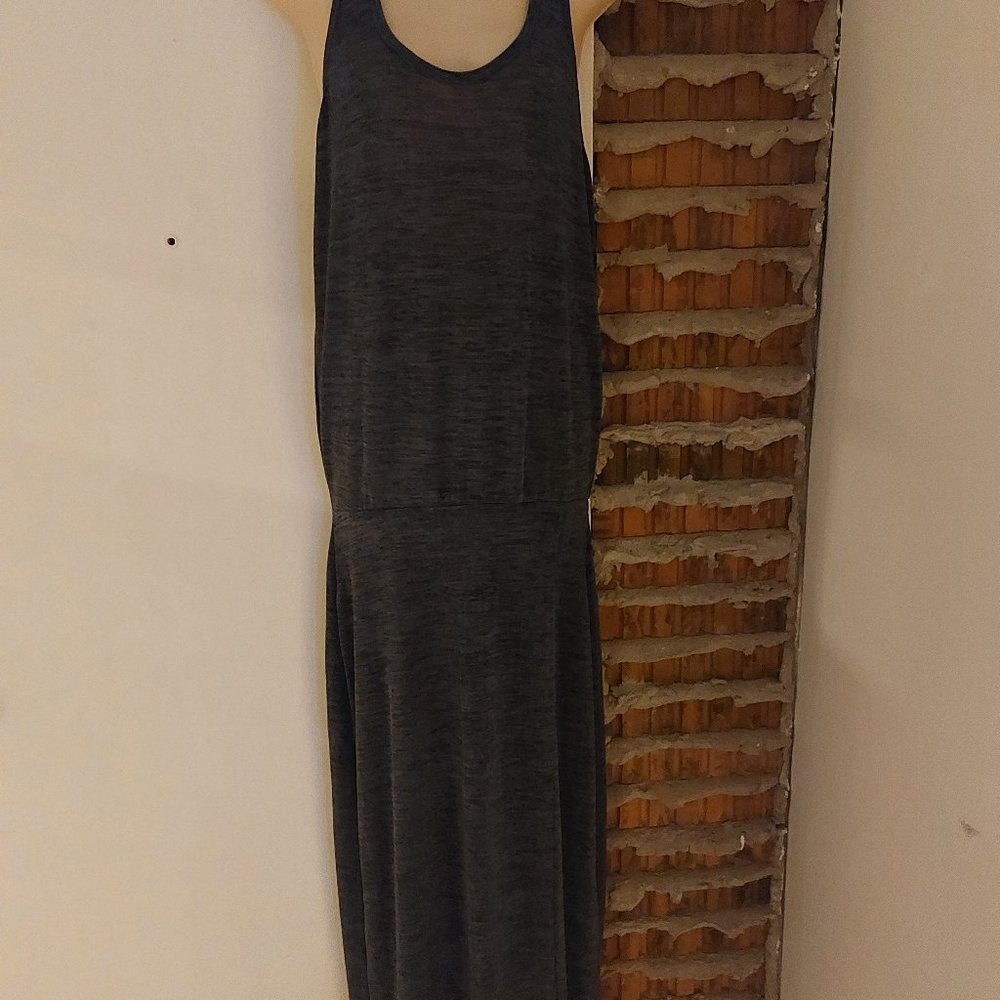 T Alexander Wang Gray Racer Back Maxi Dress Split Front Size M Medium
